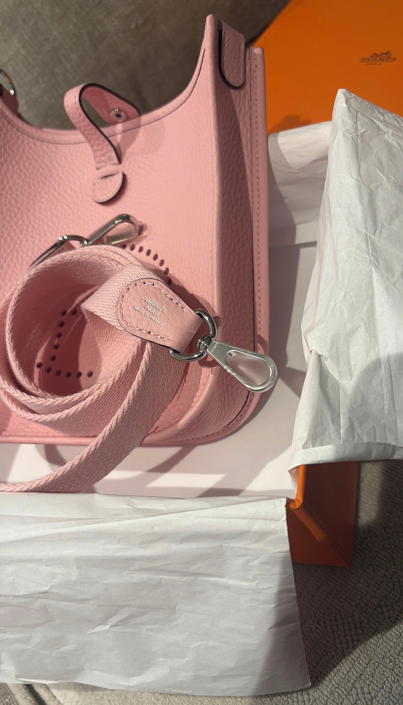 Hermes mini Evelyne pink Sakura new