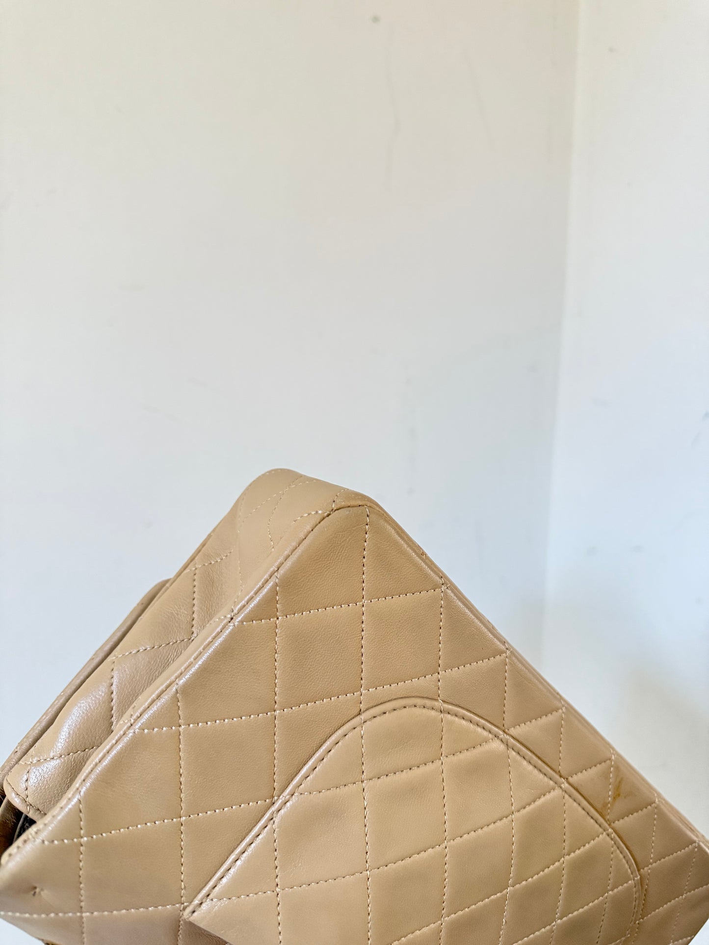 Chanel medium beige flap bag 1 series