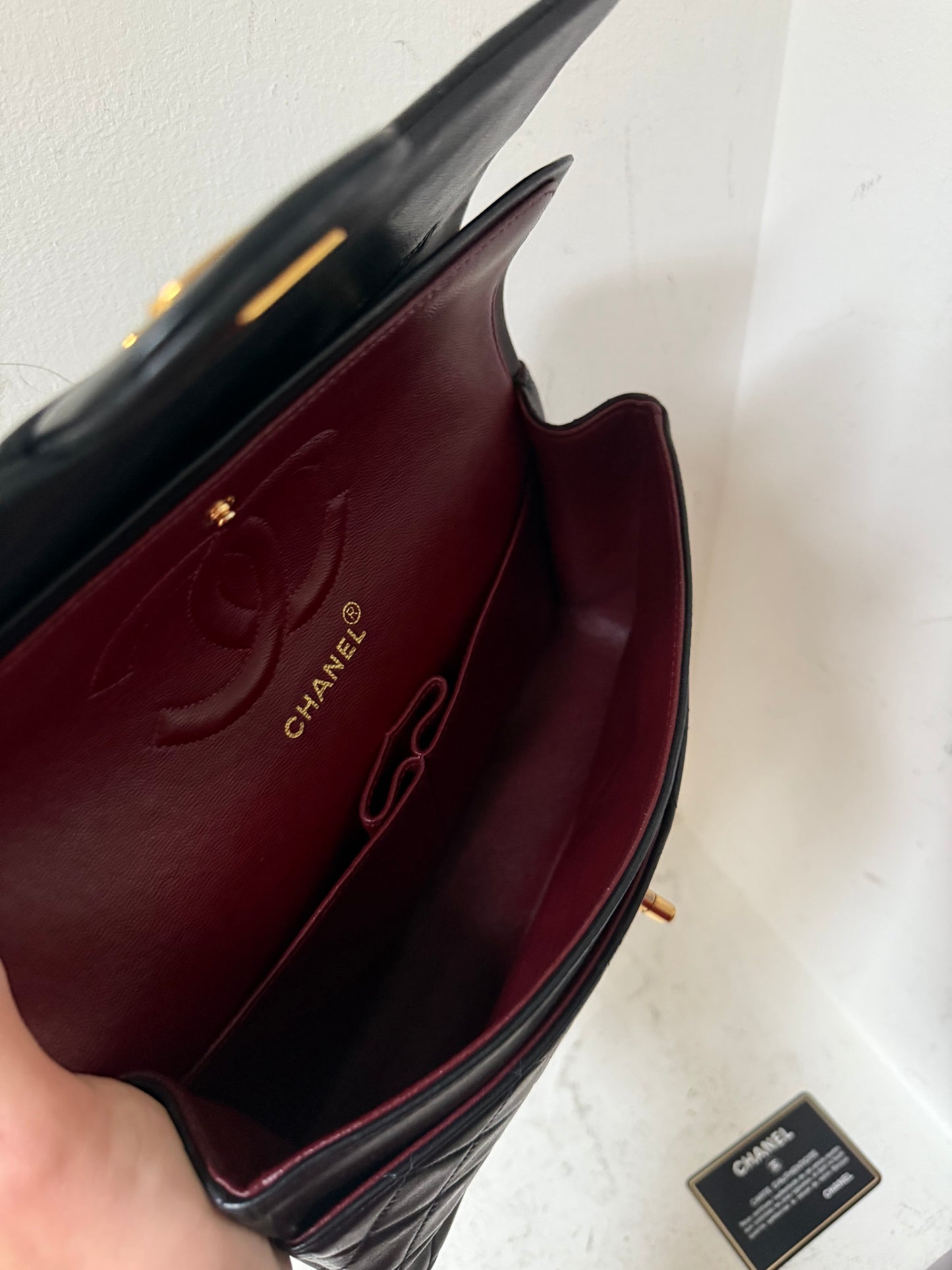 Chanel medium vintage classic flap in Black 1989-1991