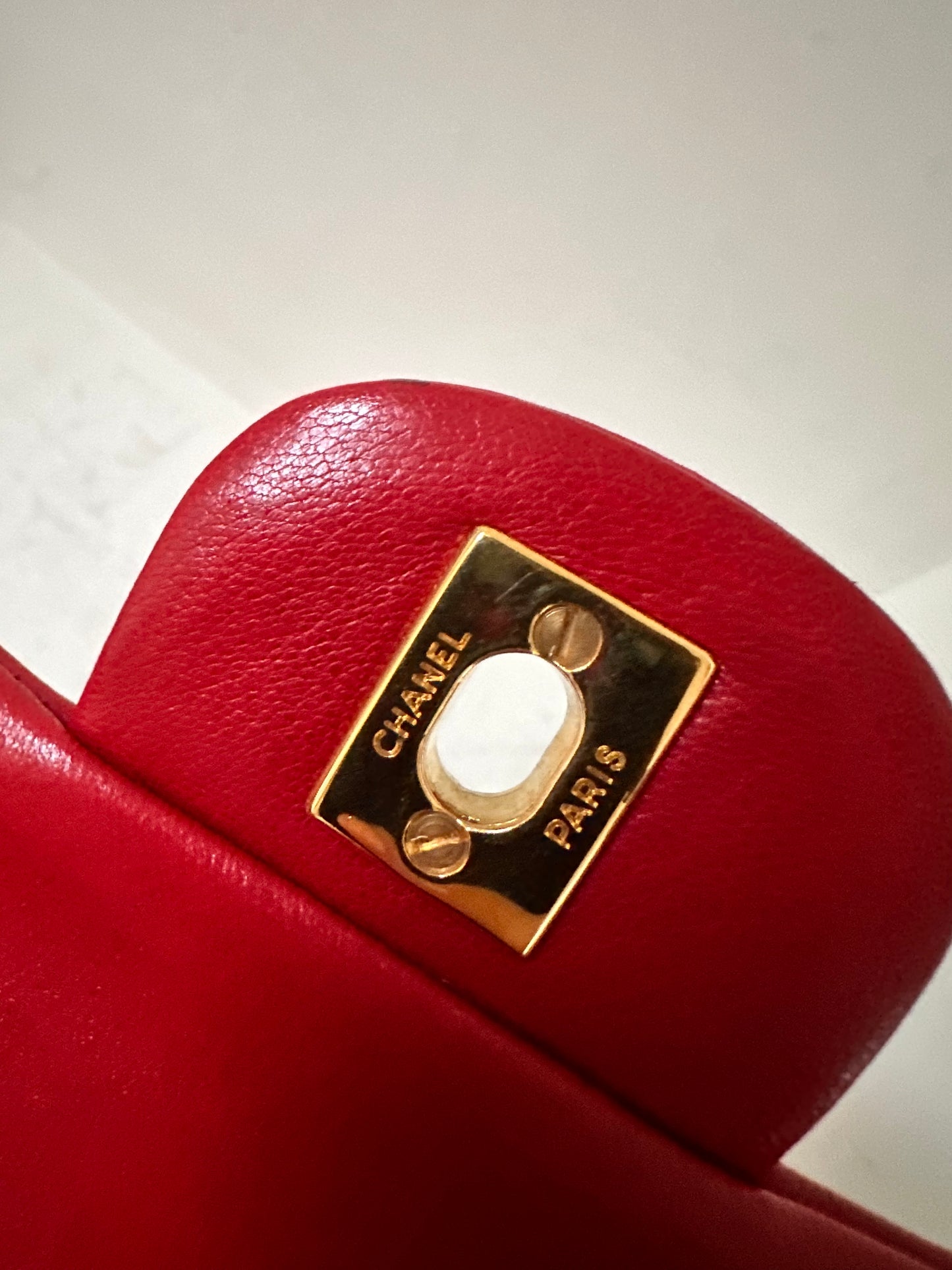 Chanel vintage small red flapbag