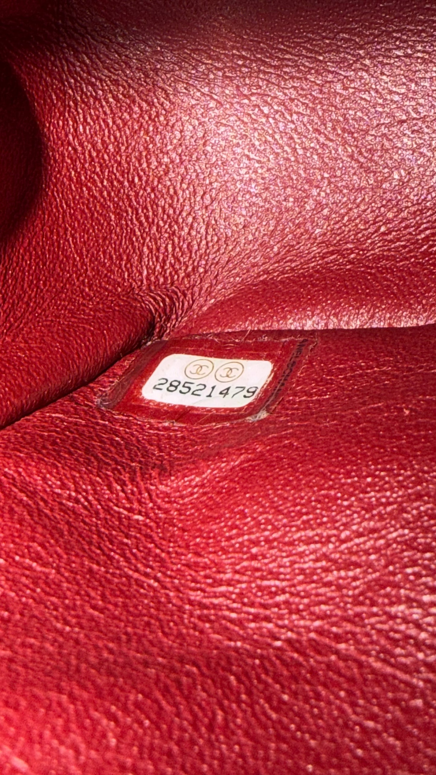 Chanel red caviar small classic flapbag