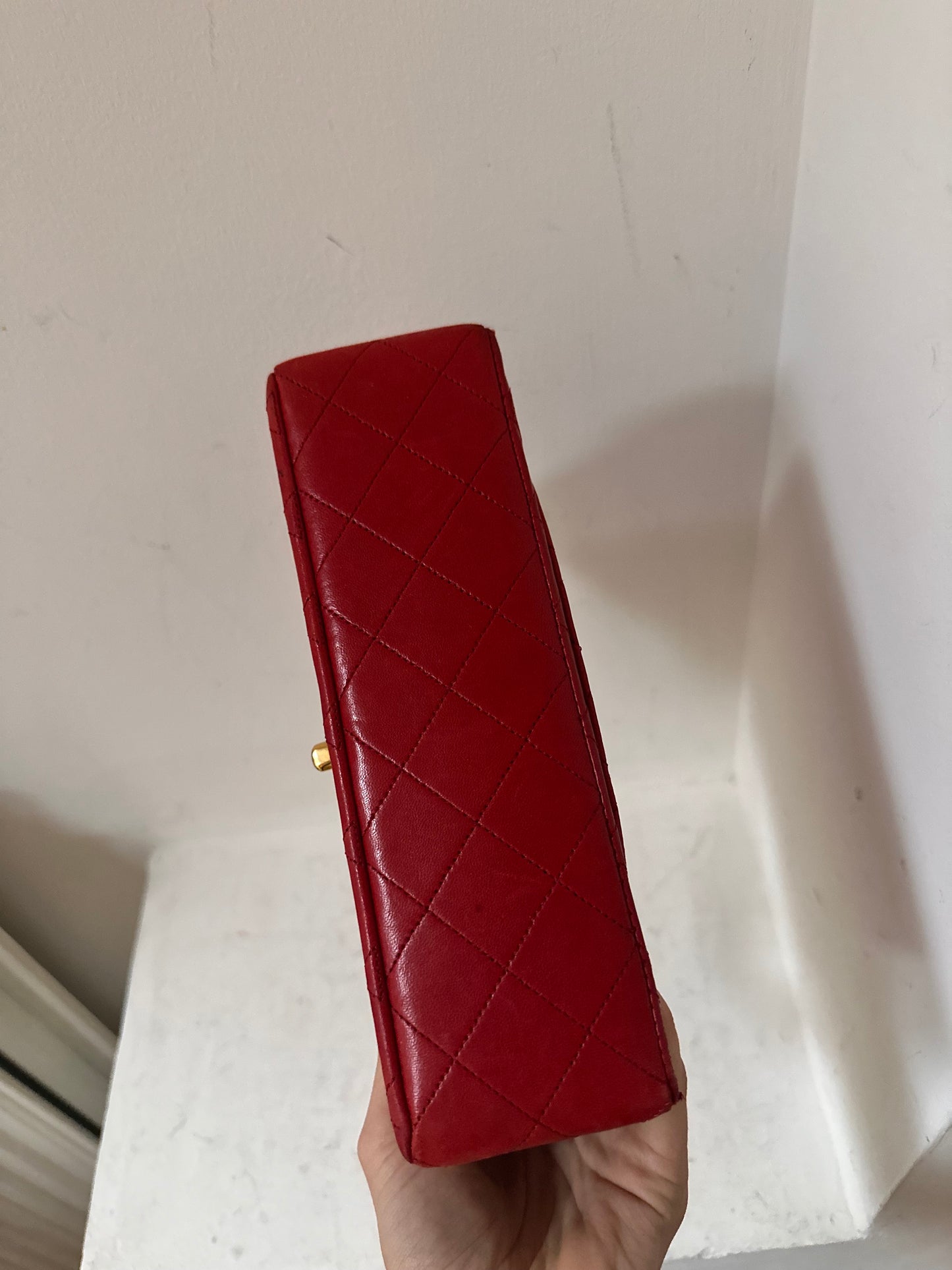 Chanel vintage small red flapbag