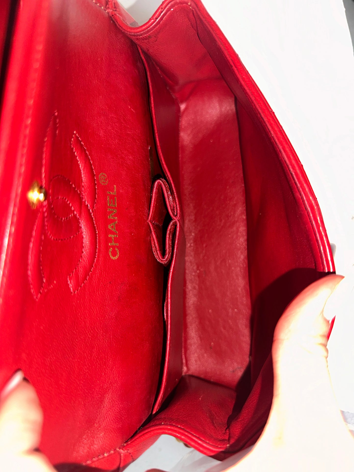 Chanel vintage small red flapbag
