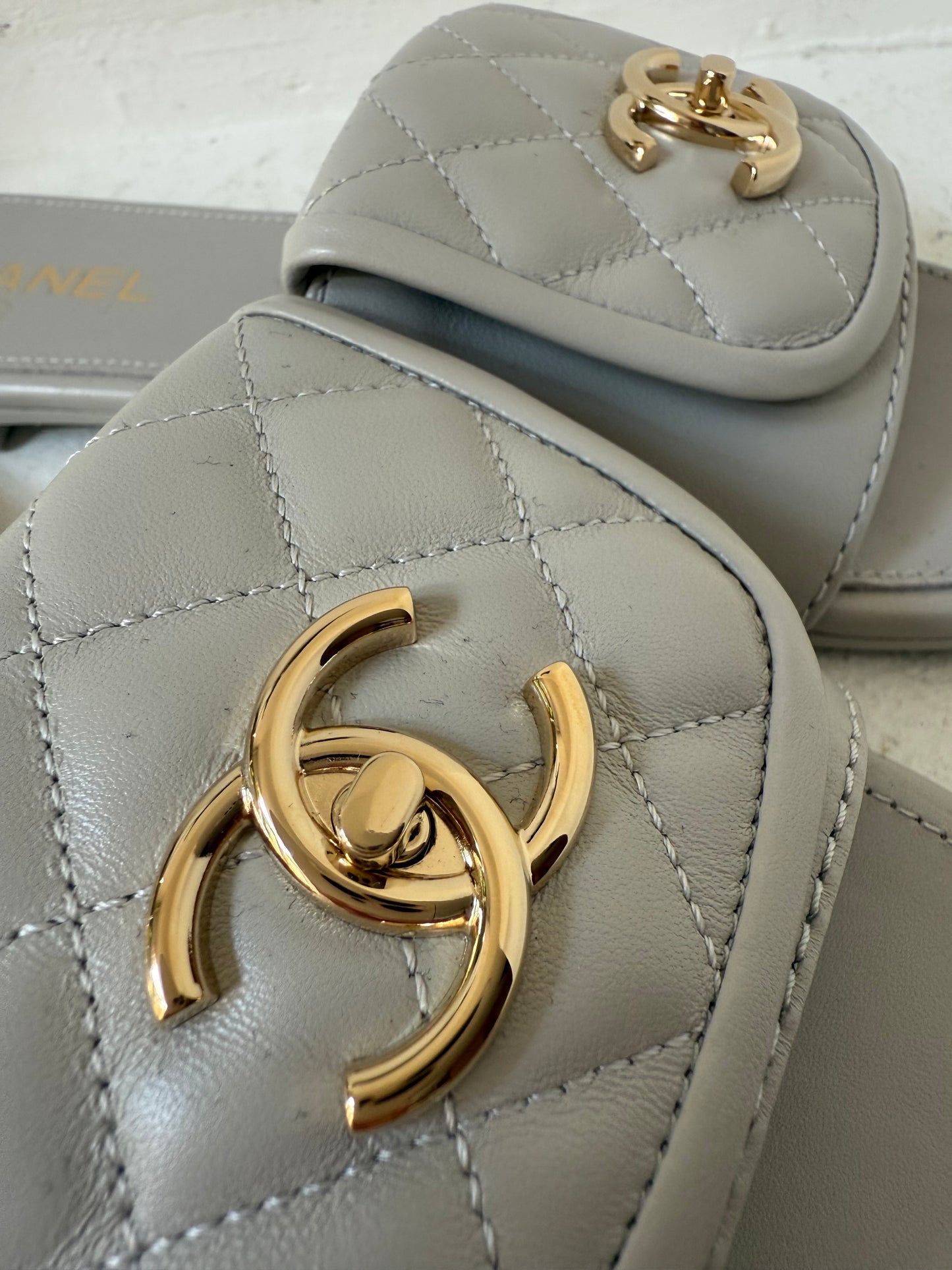 Chanel light grey slipper size 40