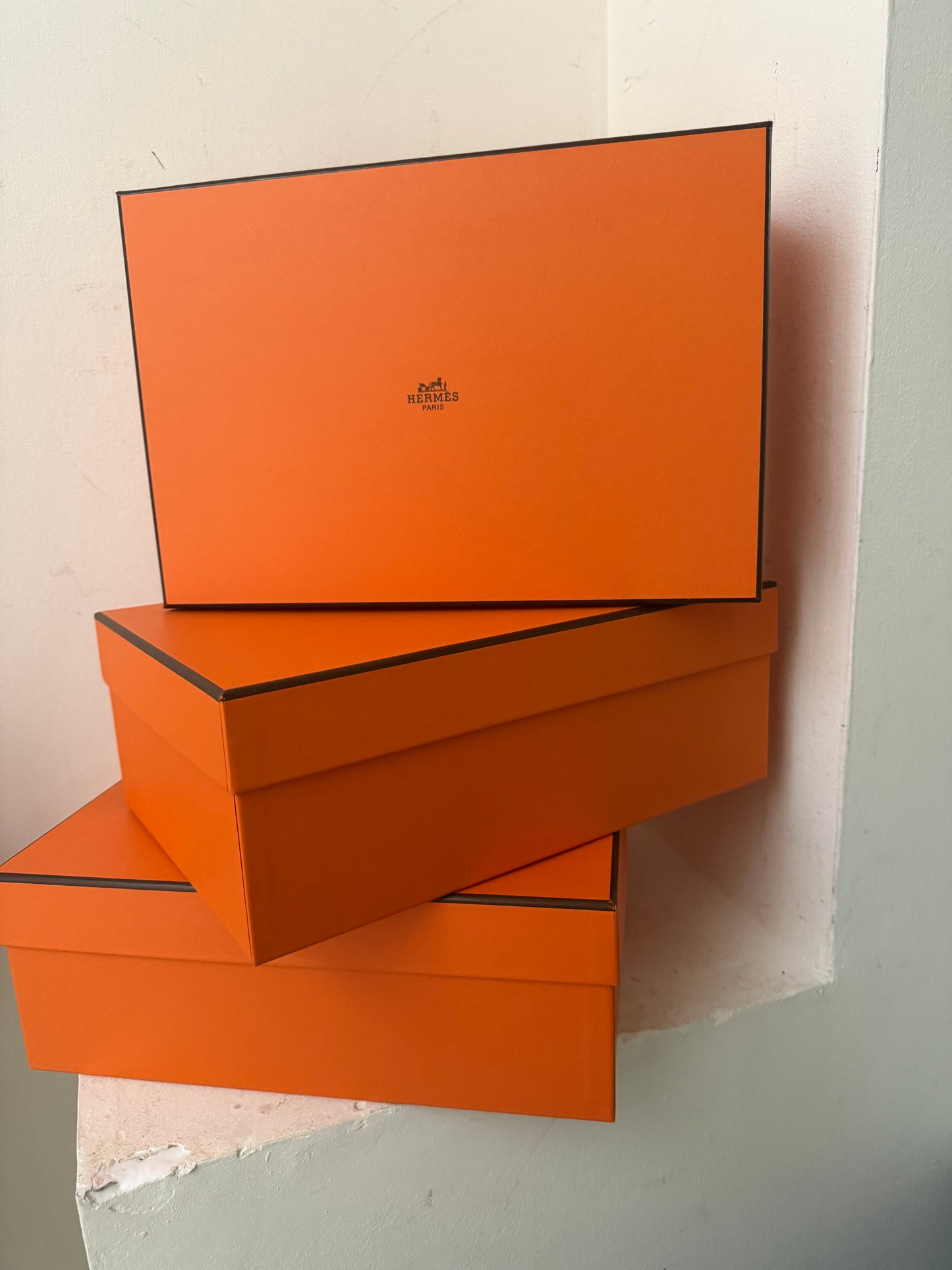3 empty Hermes boxes