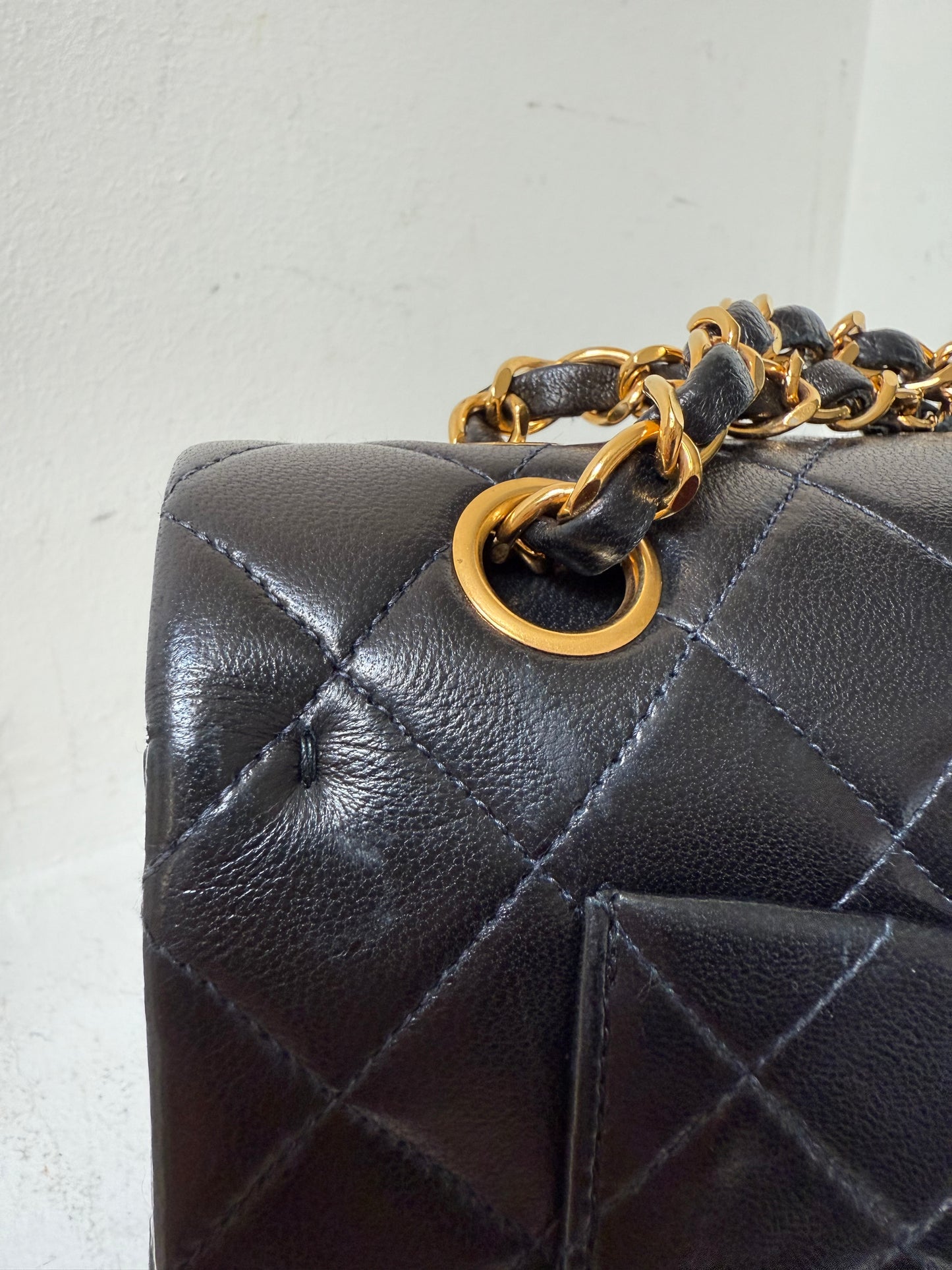 Chanel black small flapbag 2 series