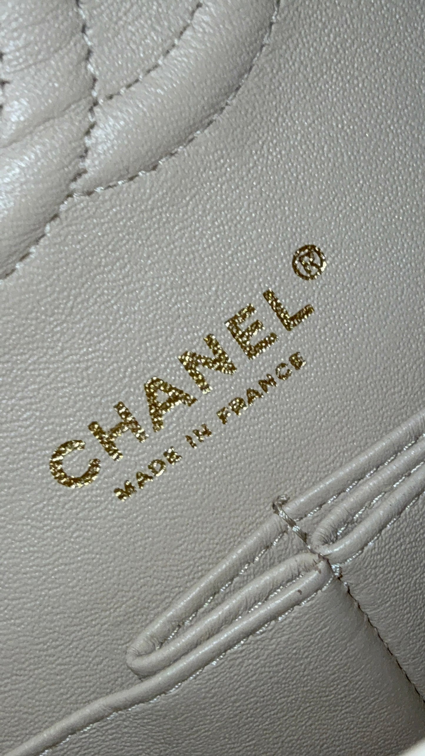 Chanel medium flap bag in beige 2009