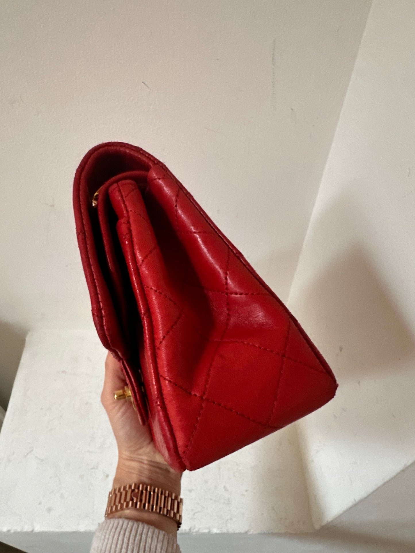 Chanel vintage small red flapbag