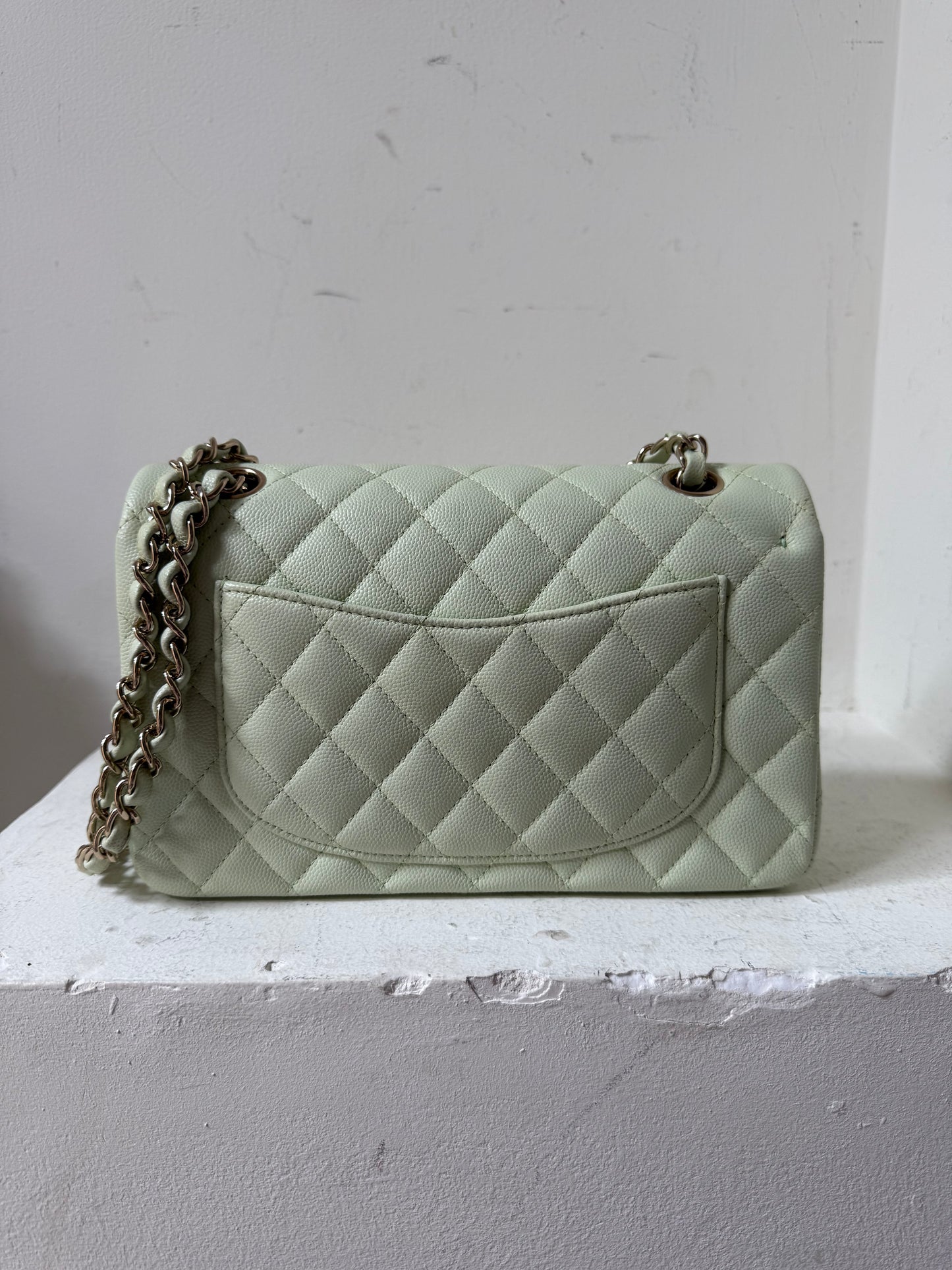 Chanel small caviar mint green flapbag 2023