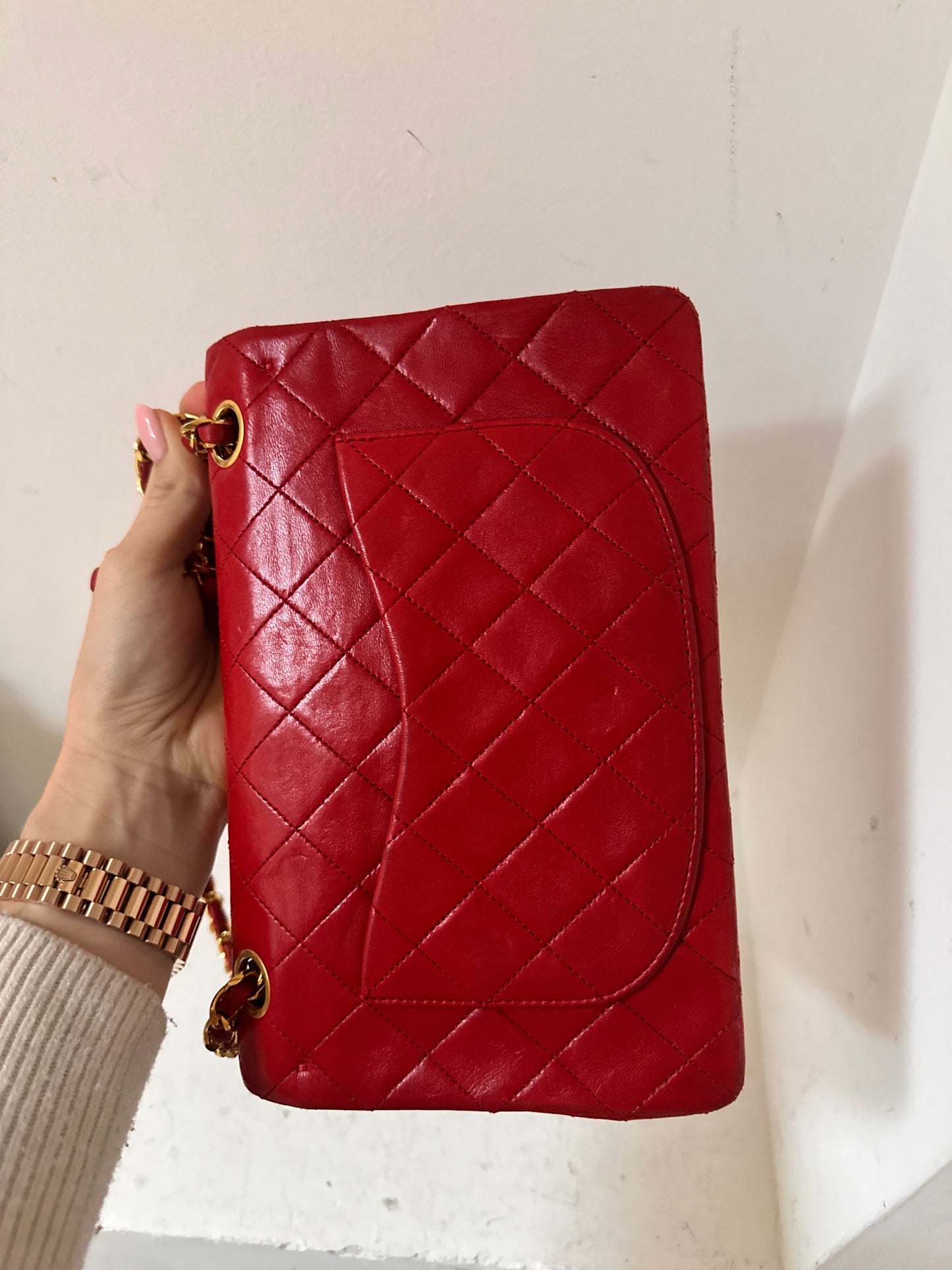 Chanel vintage small red flapbag