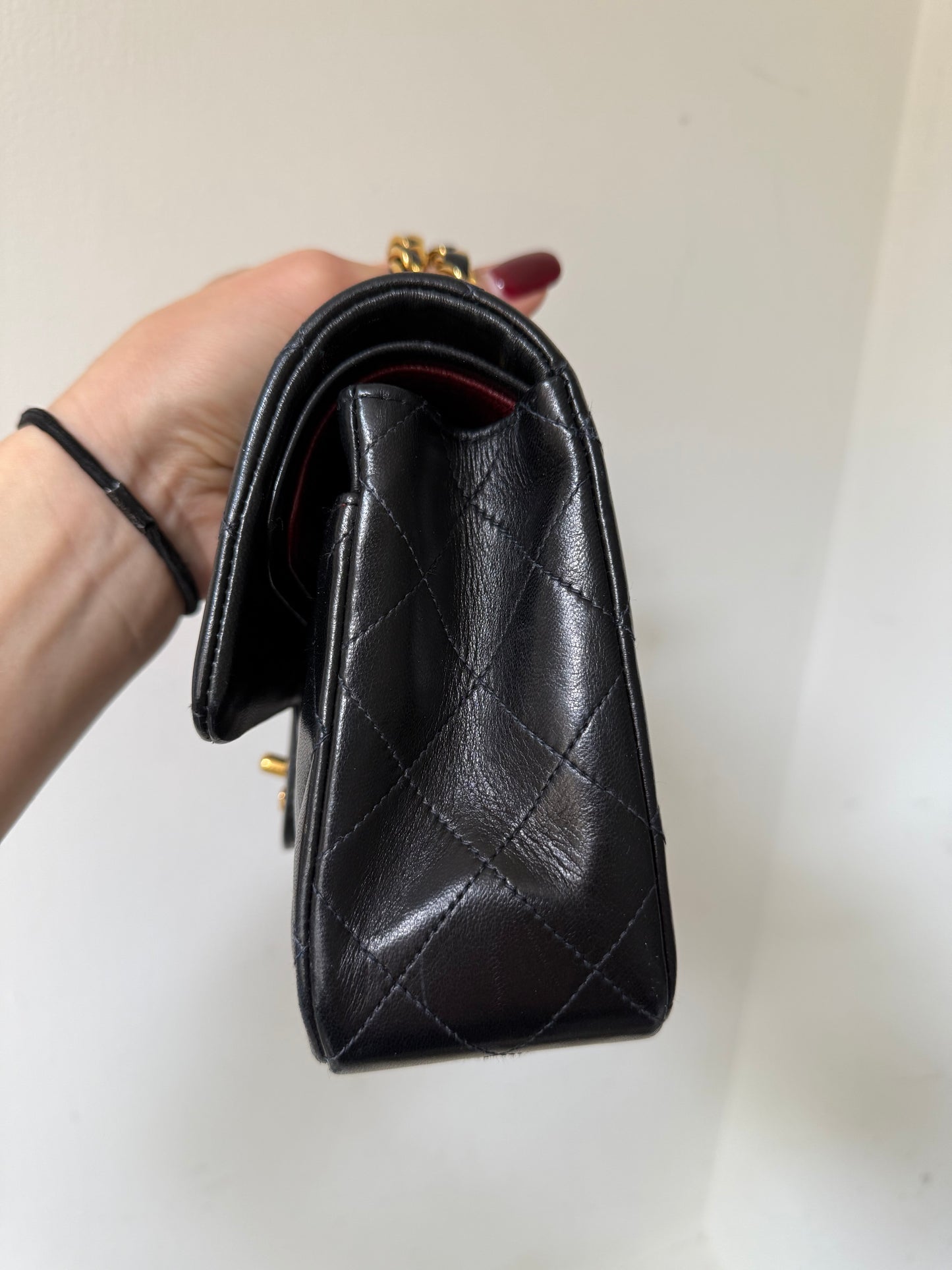 Chanel black small flapbag 2 series