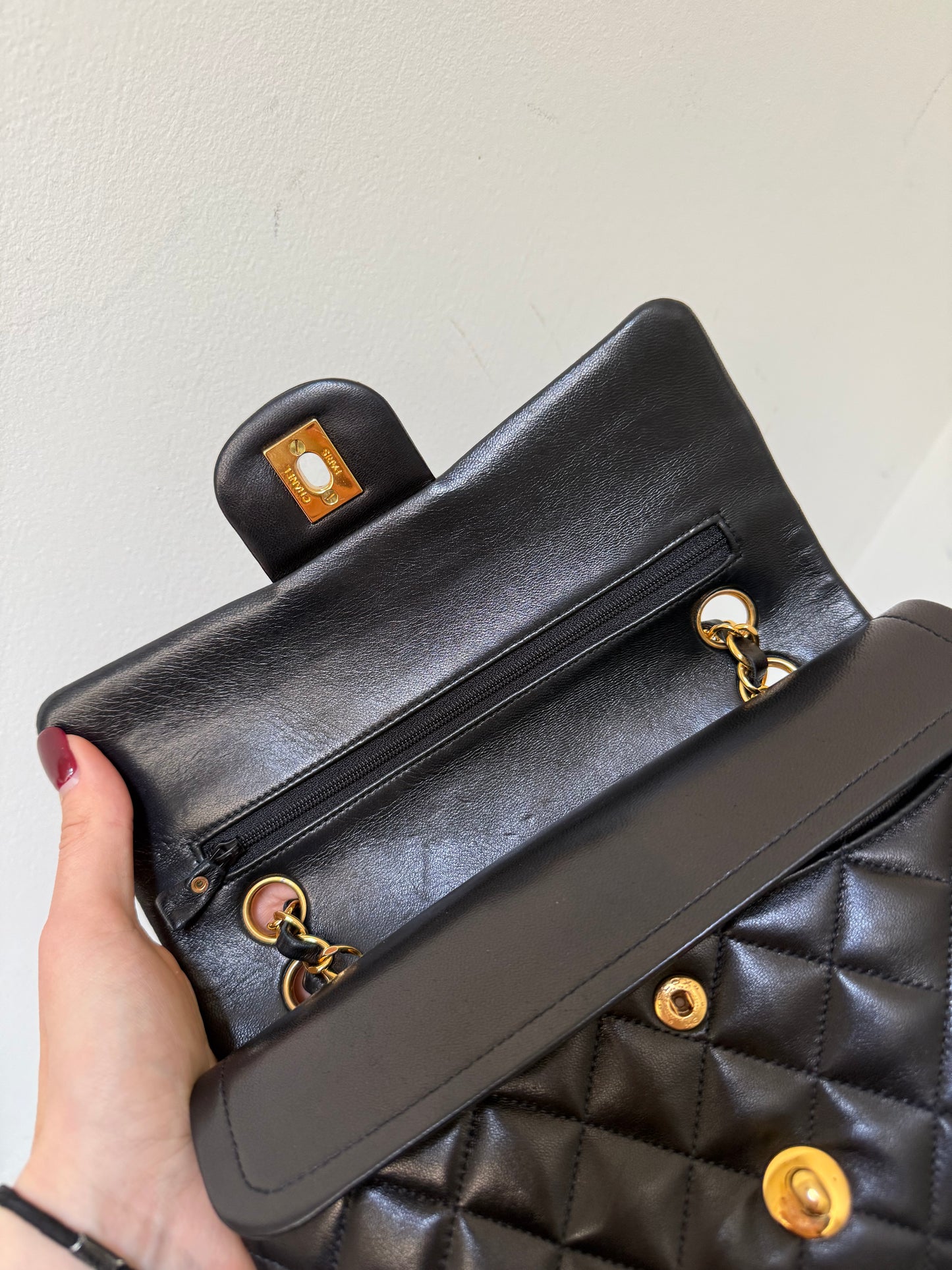 Chanel black small flapbag 2 series