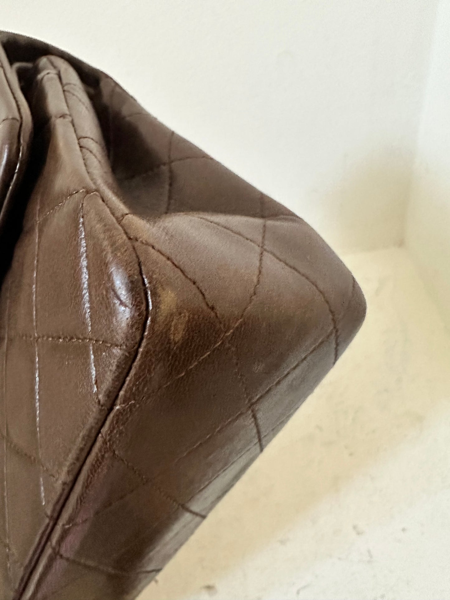 Chanel small chocolate vintage flap bag