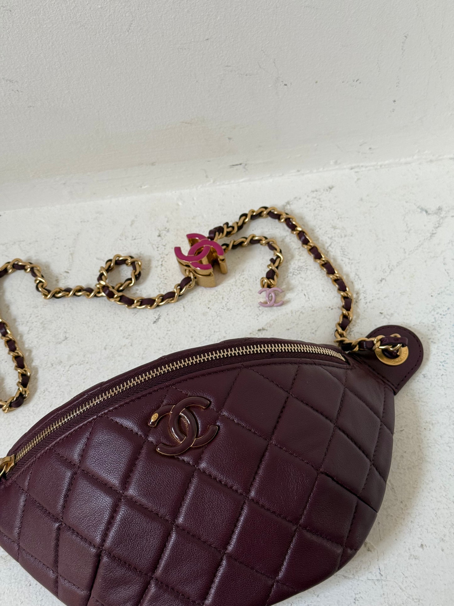 Chanel 2024 Waist bag in burgundy