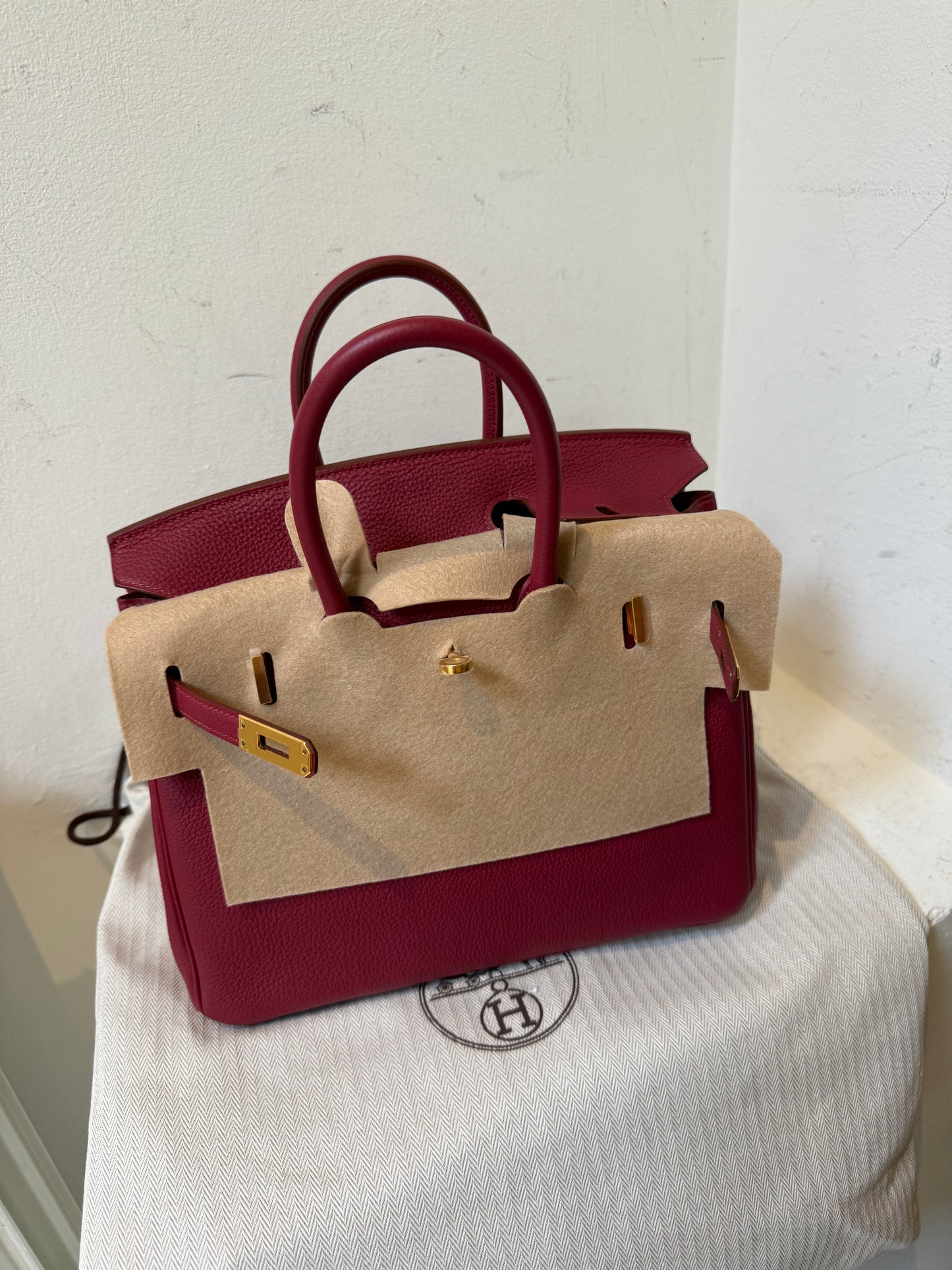 Hermes Birkin 25 rouge grenat