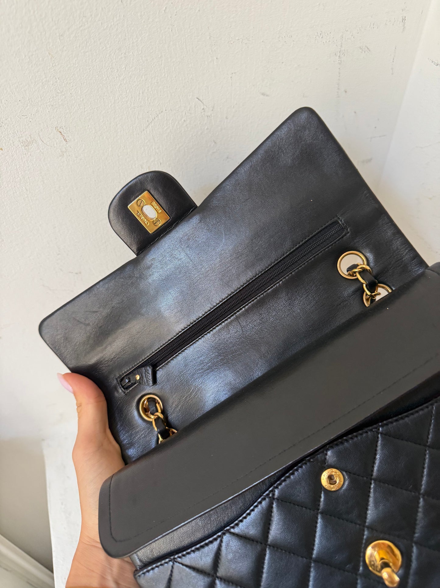 Chanel medium black lambskin 3 series (1997-1999)