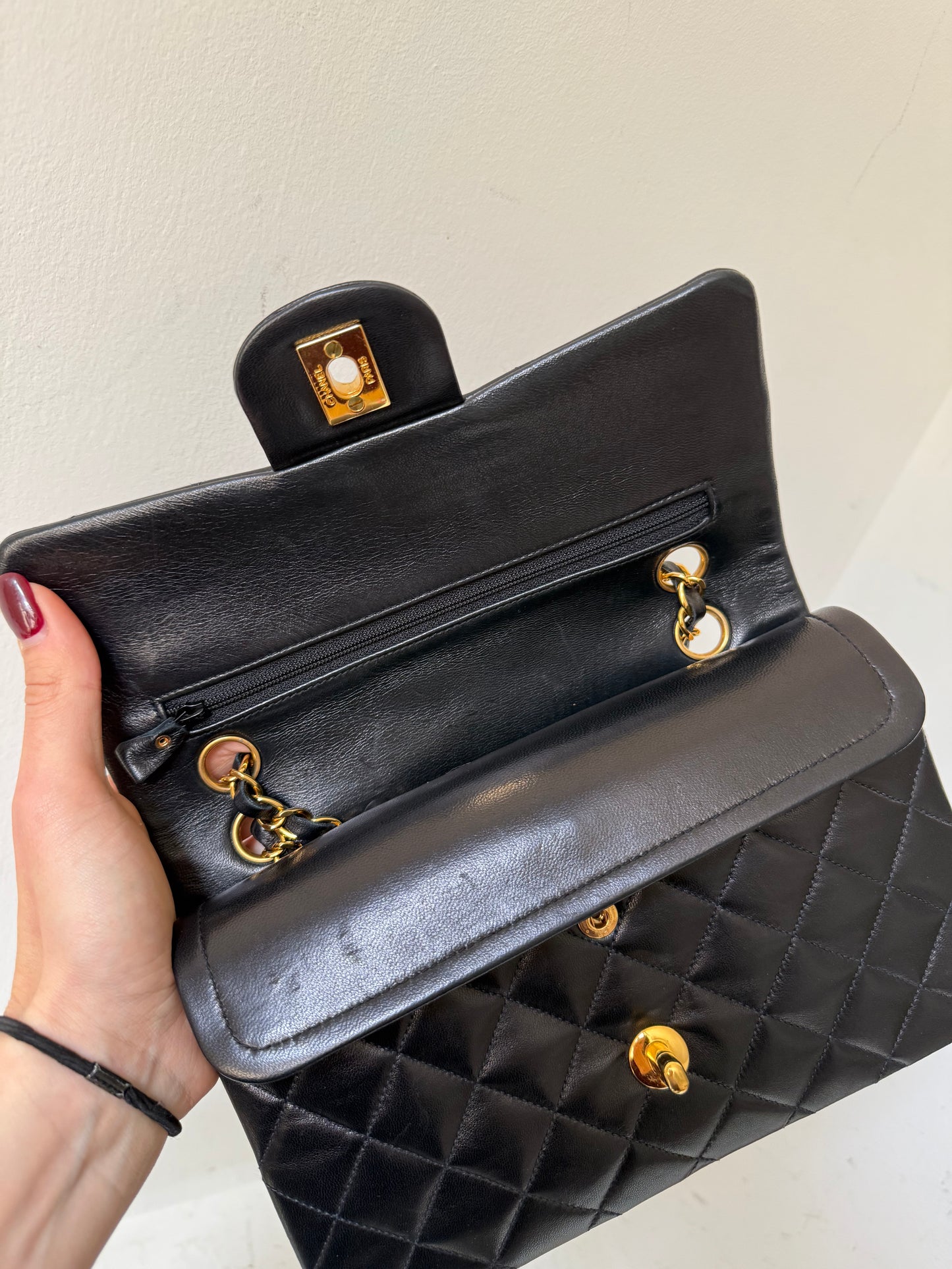 Chanel black small flapbag 2 series
