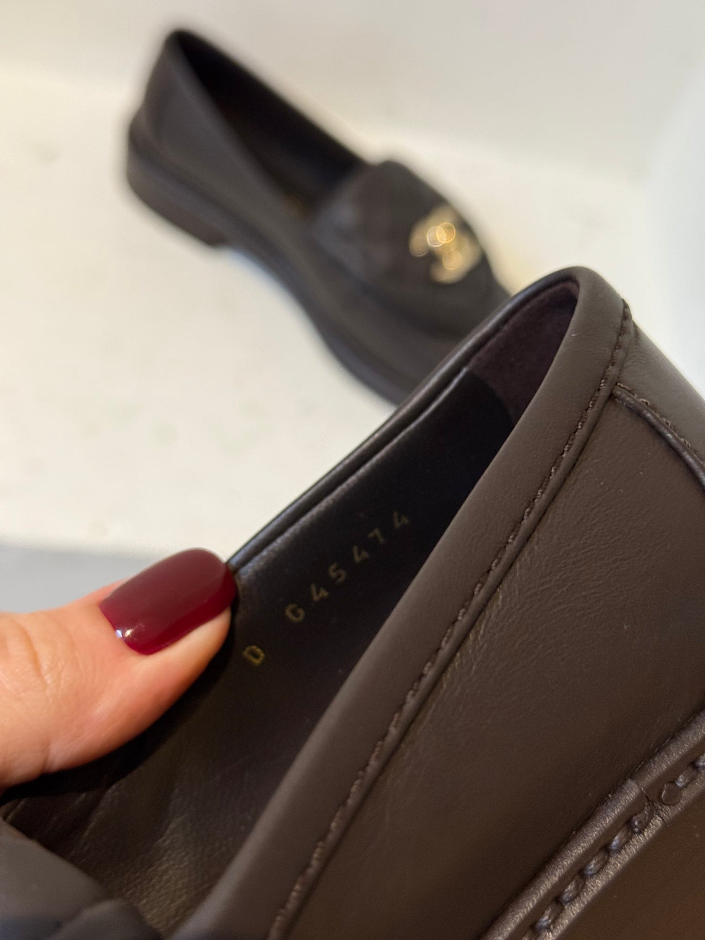 Chocolade bruine Chanel mocassin 37