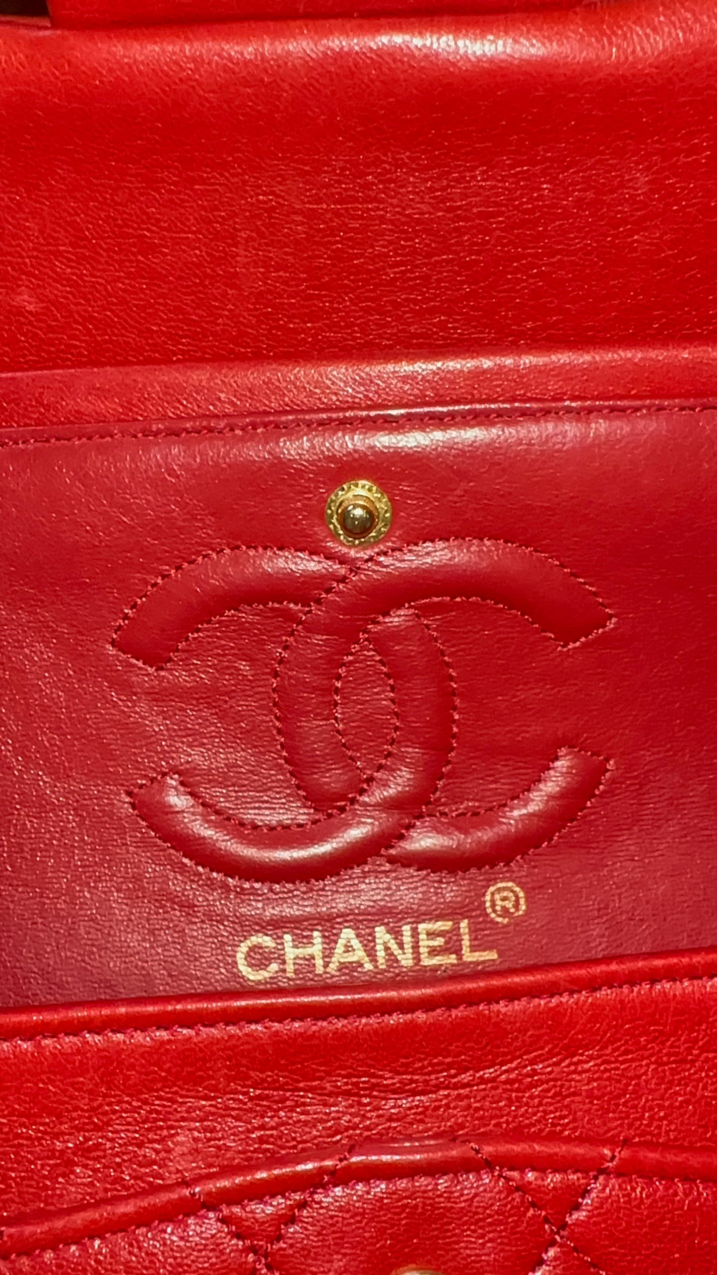 Chanel vintage small red flapbag
