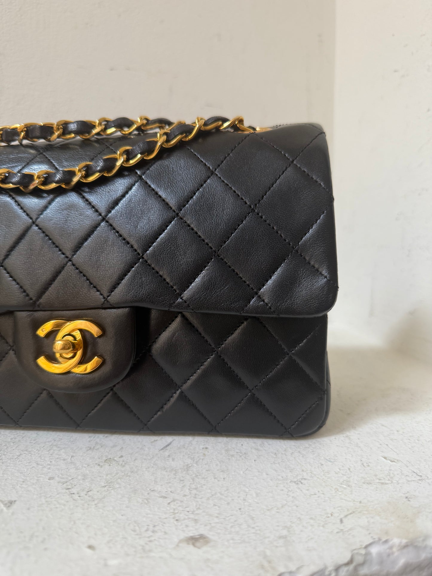 Chanel black small lambskin 0 series
