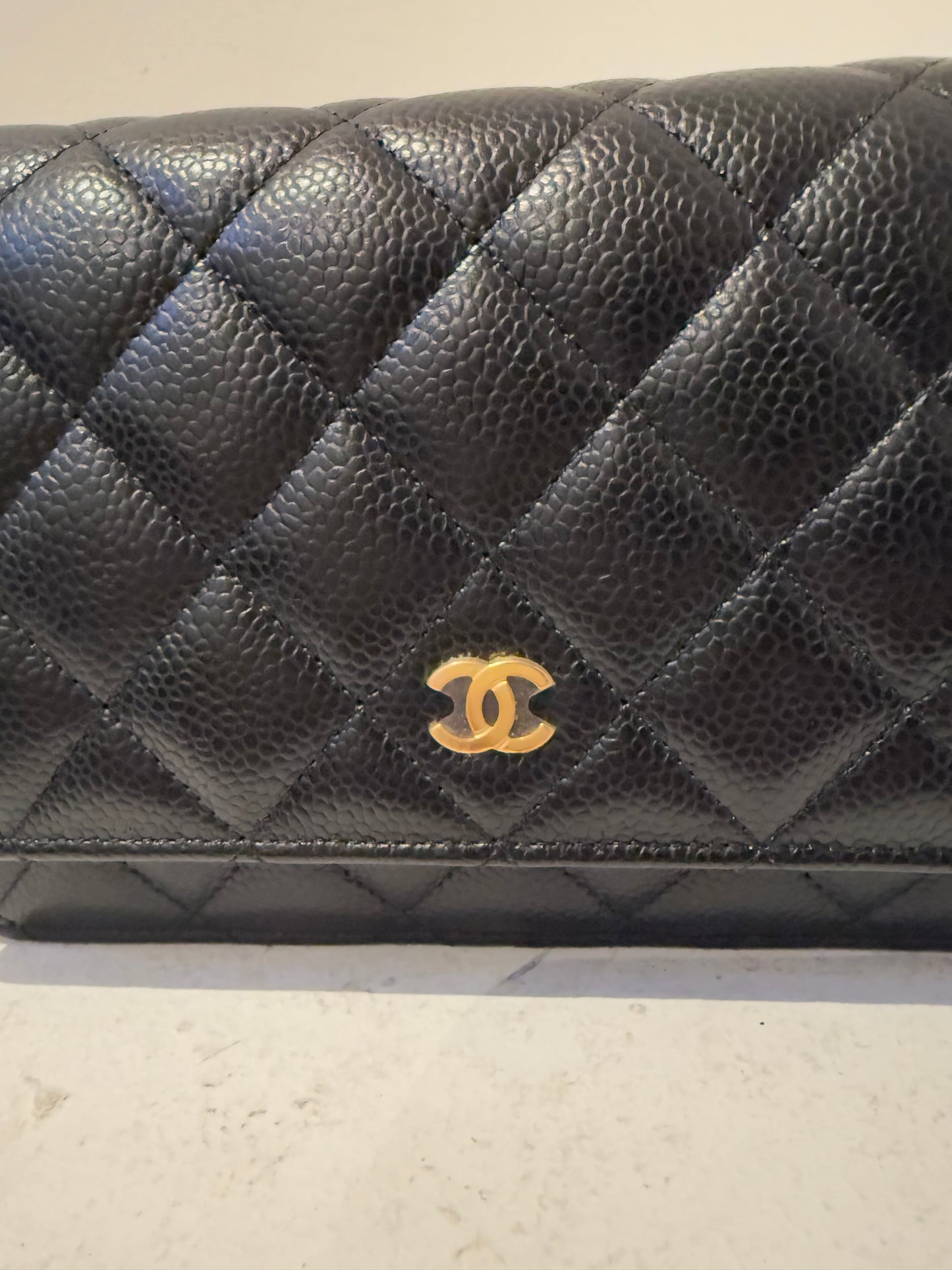 Chanel wallet on chain black caviar new