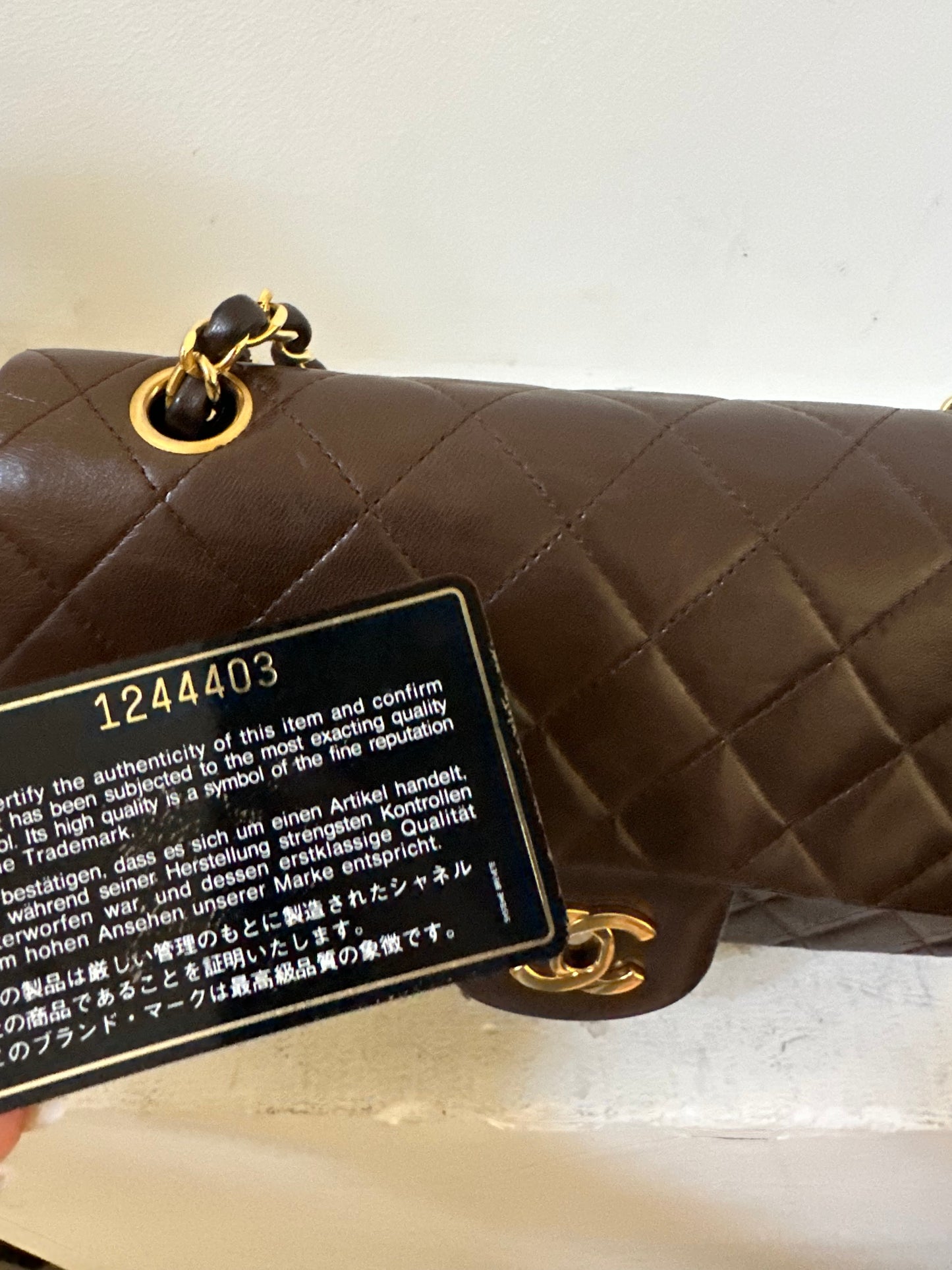 Chanel small chocolate vintage flap bag