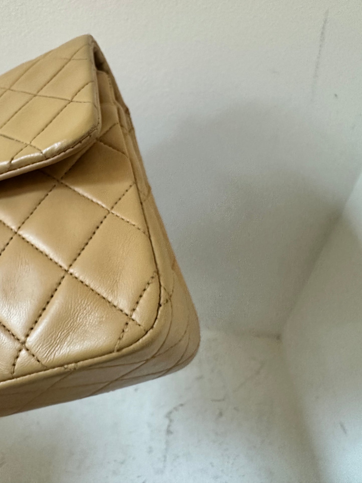 Chanel beige medium flap bag