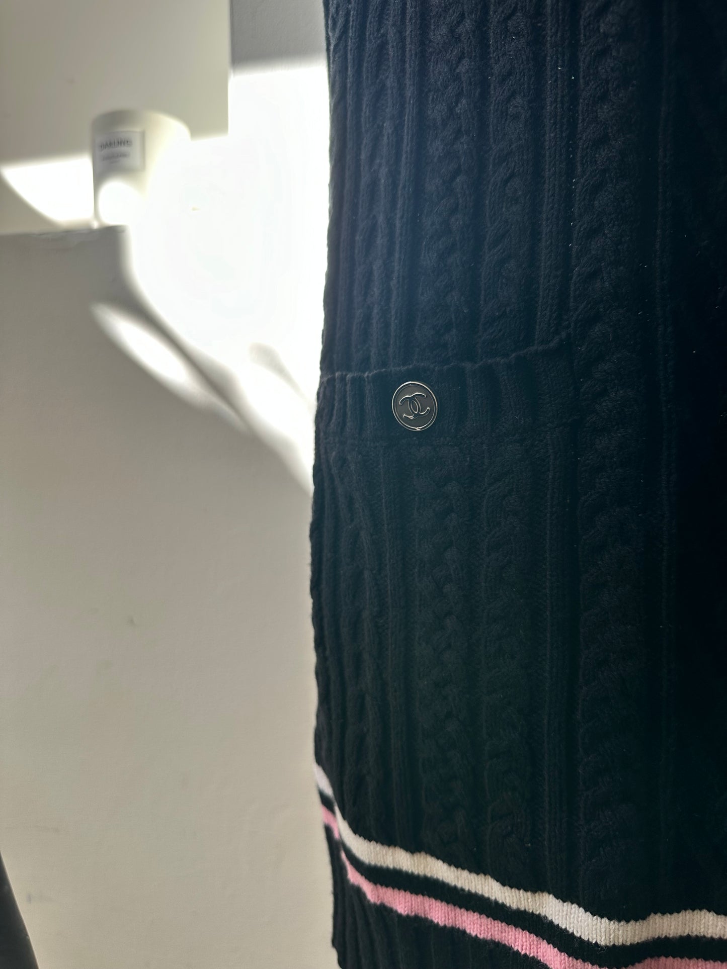 Chanel cashmere black dress size 38