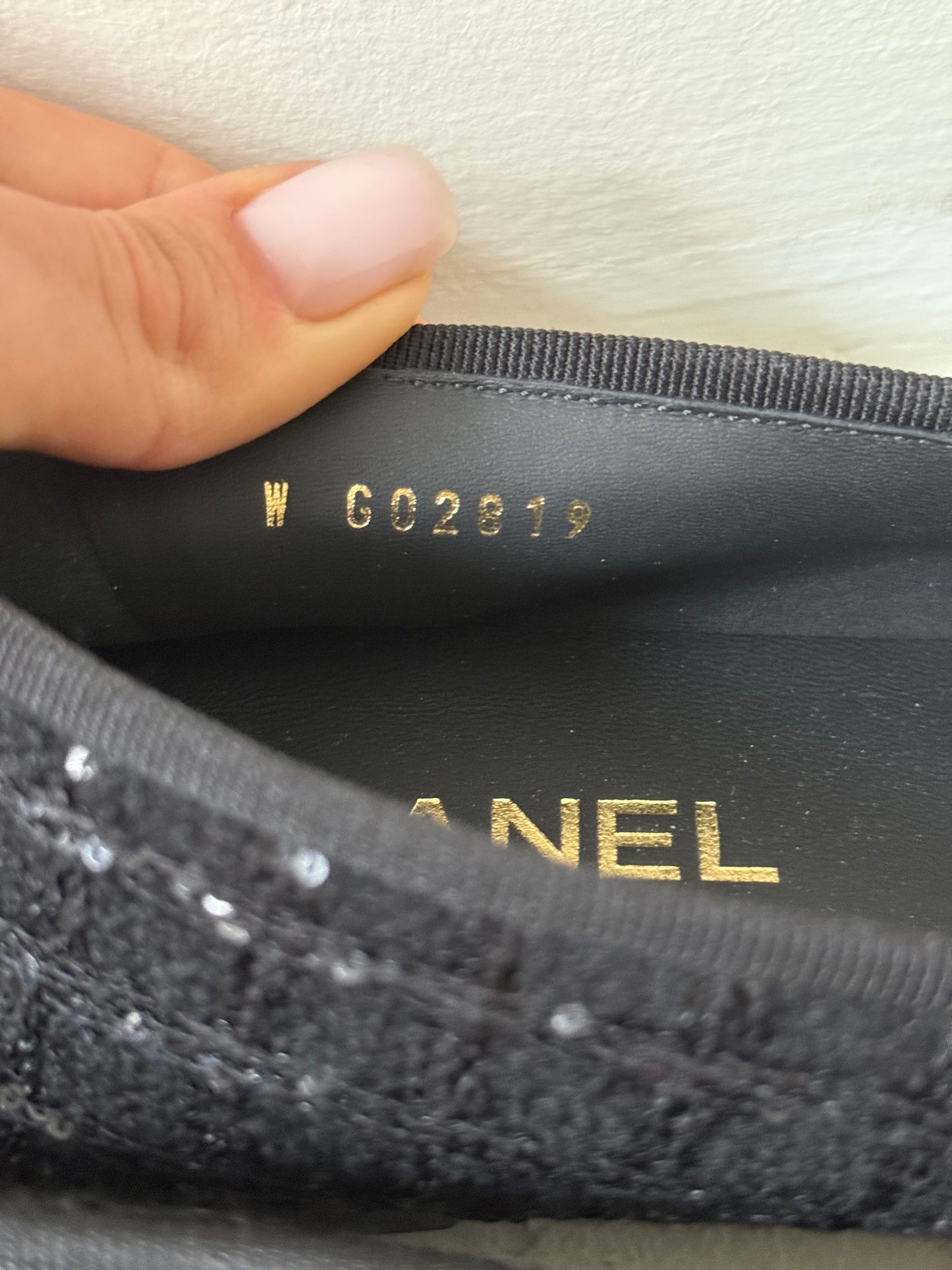 Chanel tweed sparkly ballerina size 40