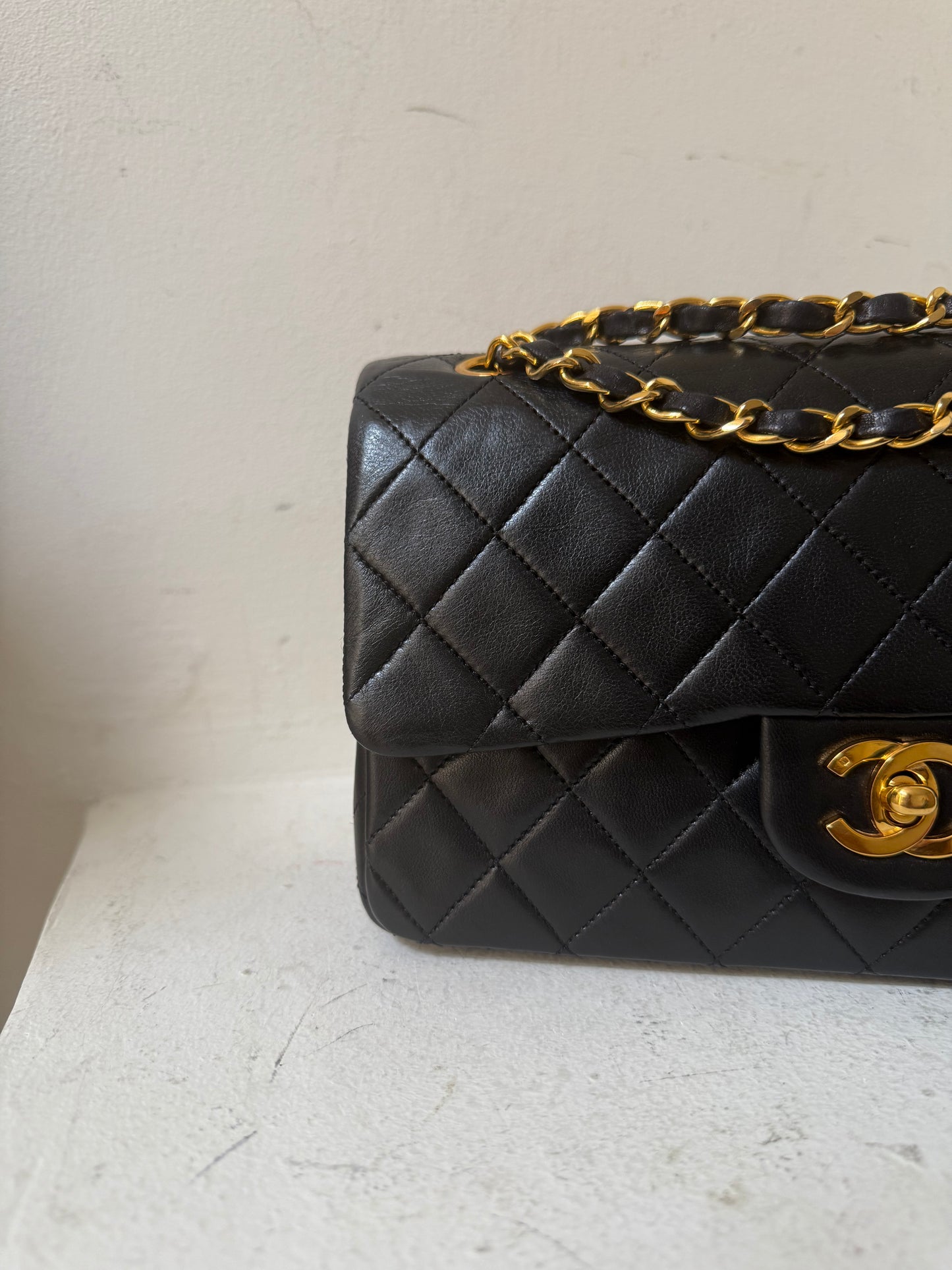 Chanel black small lambskin 0 series