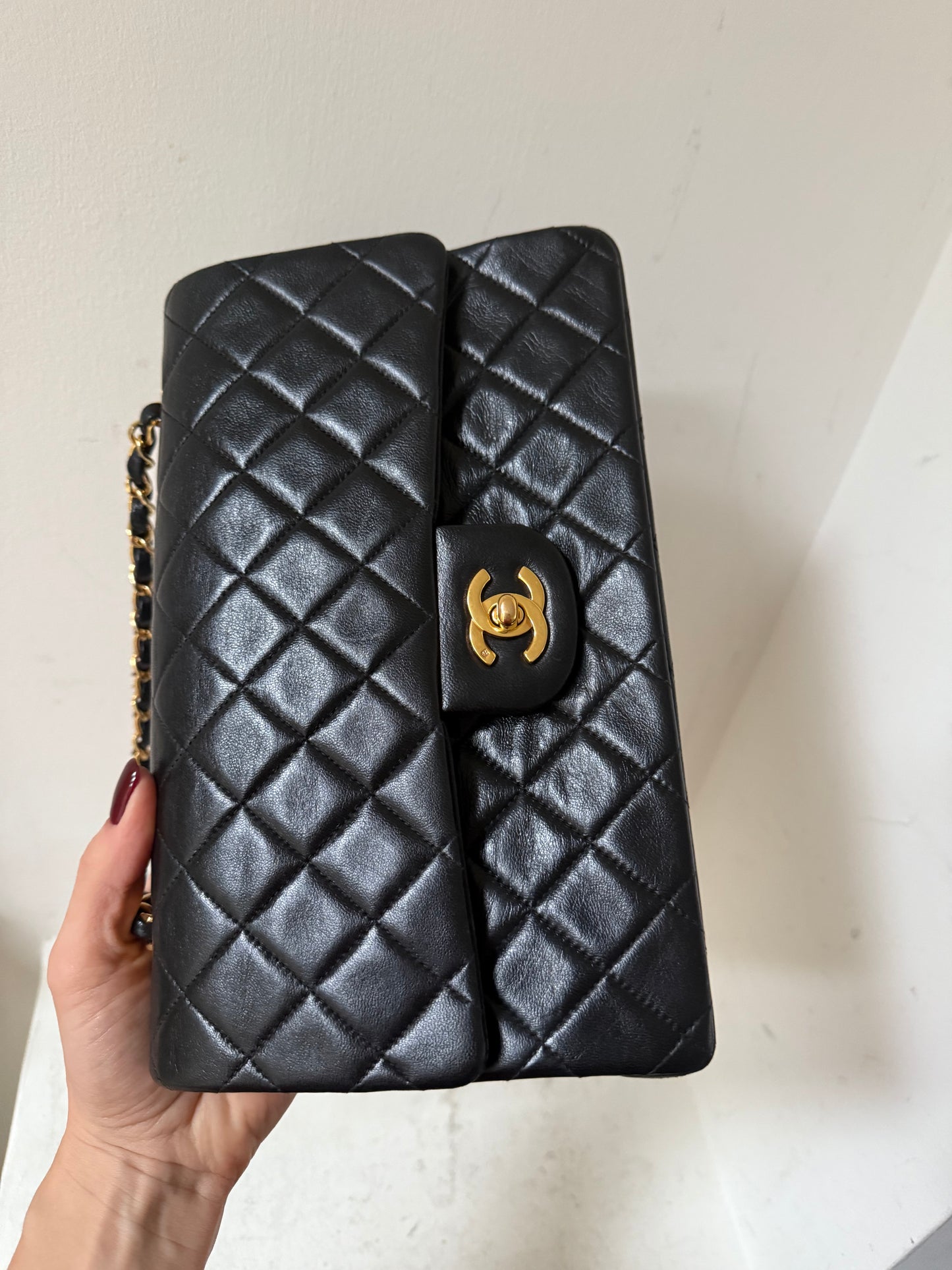 Chanel medium vintage classic flap in Black 1989-1991