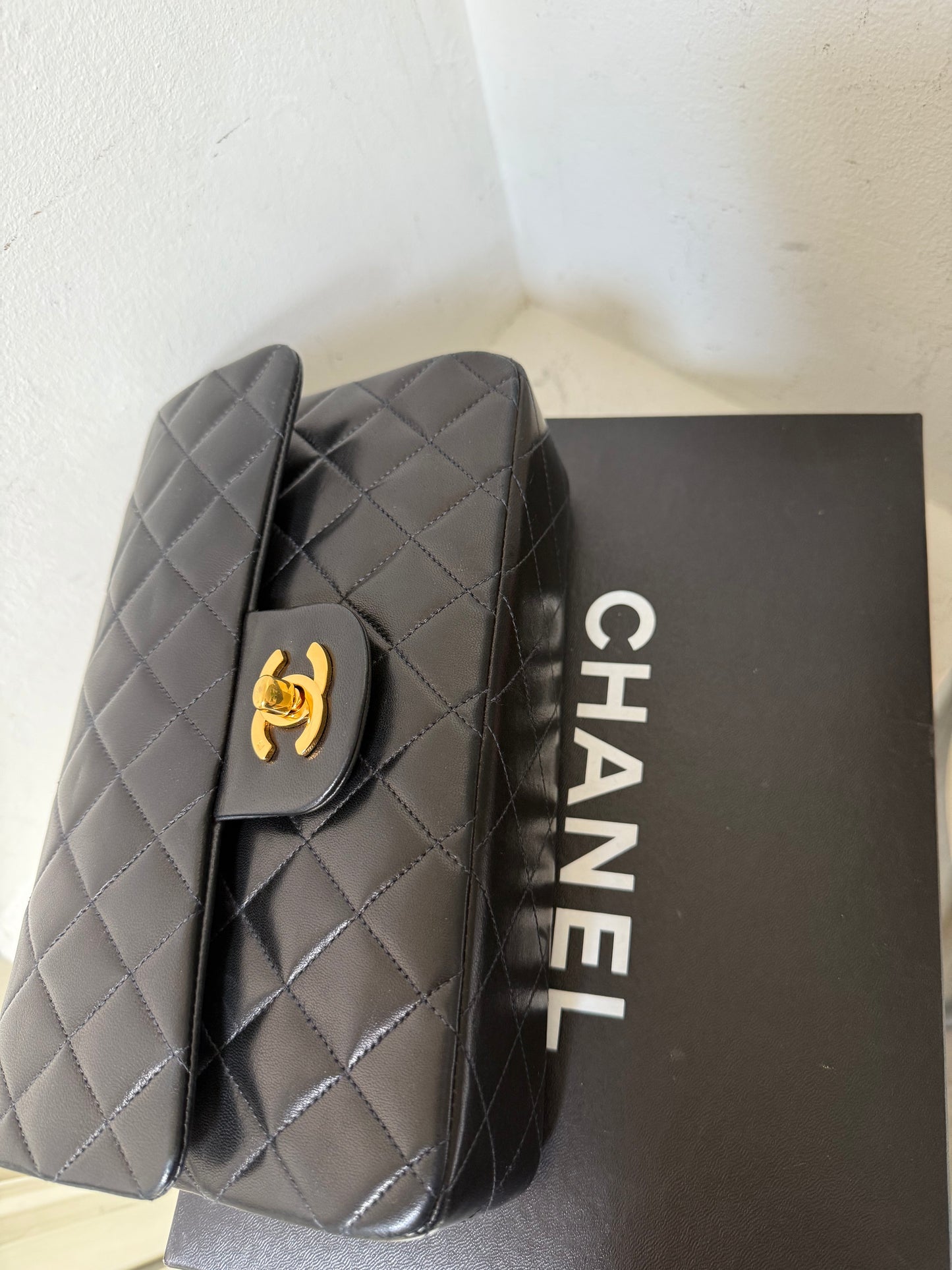 Chanel black small flapbag 2 series