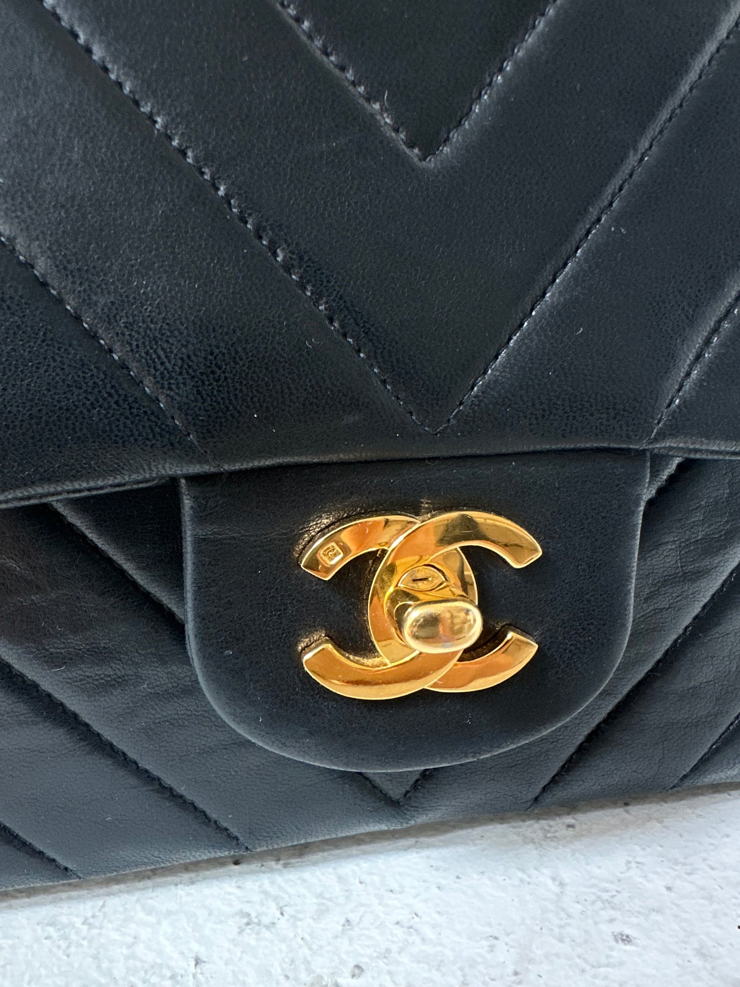 Chanel medium v-stitch flap bag
