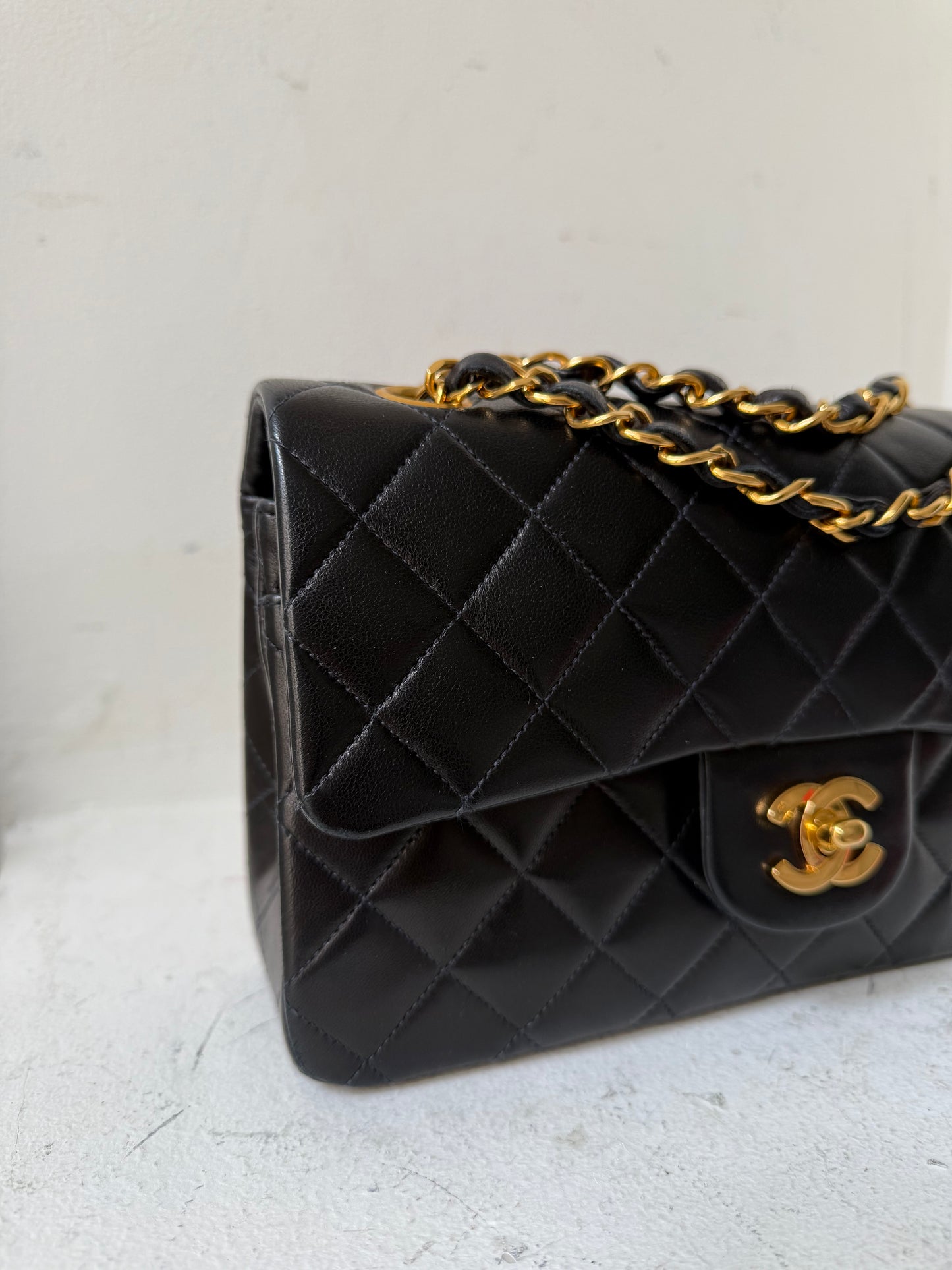 Chanel black small flapbag 2 series