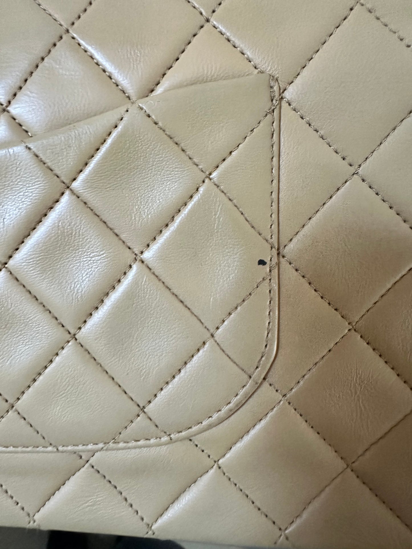 Chanel beige medium flap bag