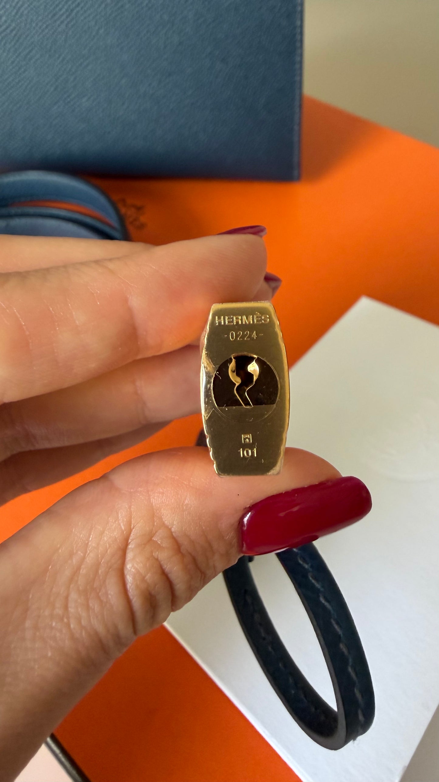 Hermes Kelly 25 blue de prusse W stamp full set