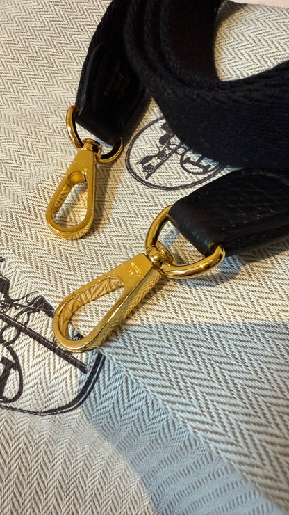 Hermes mini Evelyne zwart gold hw