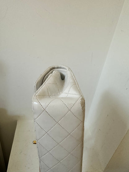 Chanel ecru medium classic flap vintage