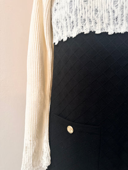 Chanel white/black cashmere dress size 34