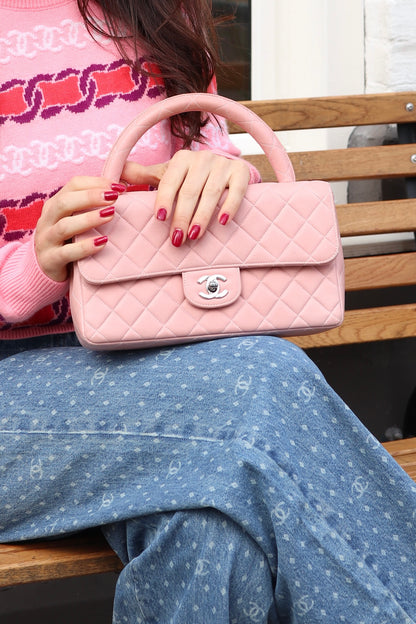 Chanel vintage pink top handle