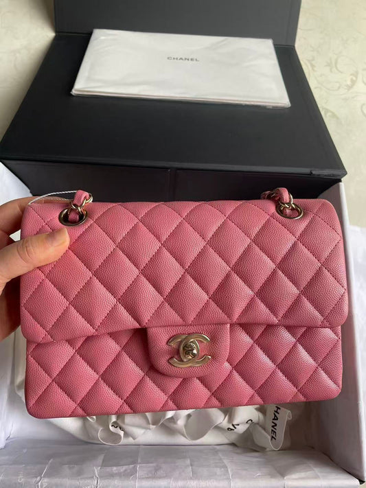 Pink Chanel small caviar double flapbag