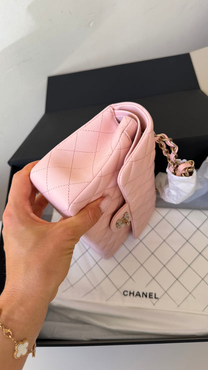 Chanel pink caviar small with chip (2022-2026) and entrupy certificate
