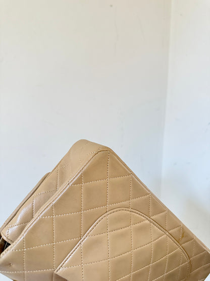 Chanel medium beige flap bag 1 series