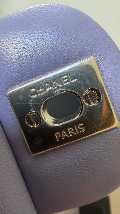 Chanel mini top handle lambskin lilac