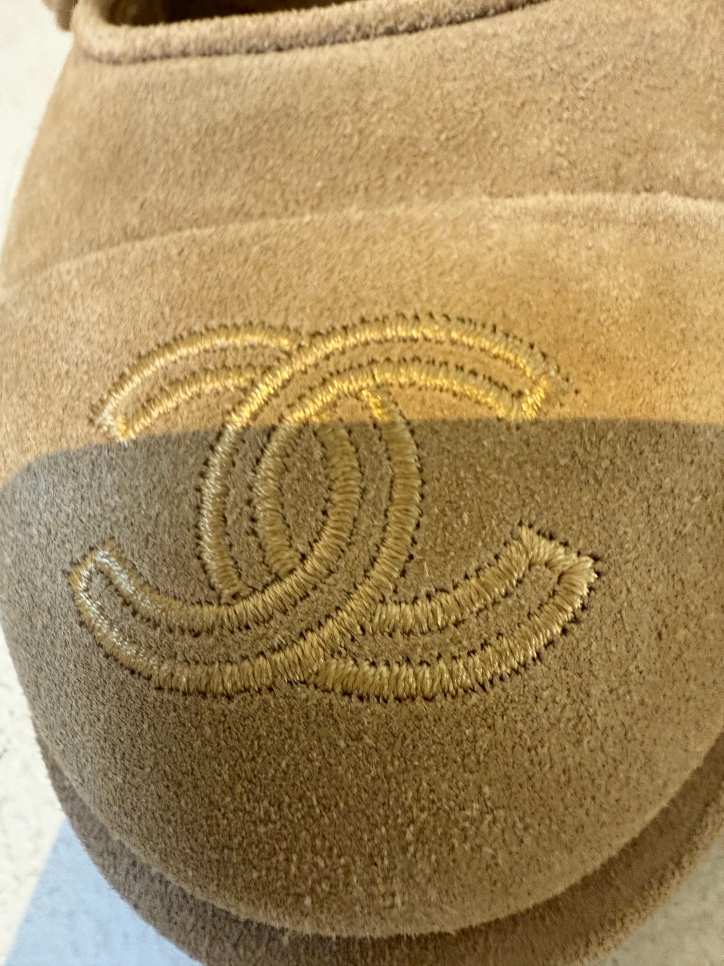 Chanel beige merino wool Mary Jane ballerina size 36