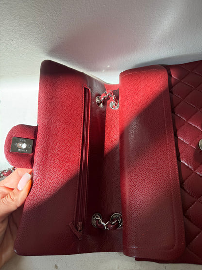 Chanel red caviar medium flapbag 15 serie