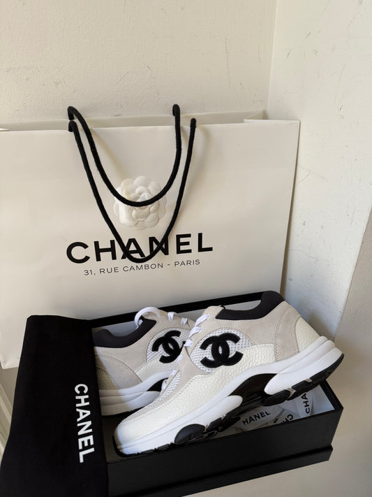 Chanel black white trainer size 39