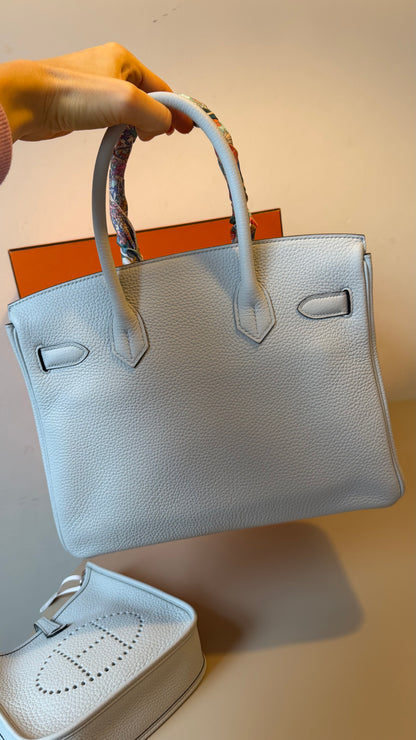 Hermes Birkin 30 blue pâle B stamp full set