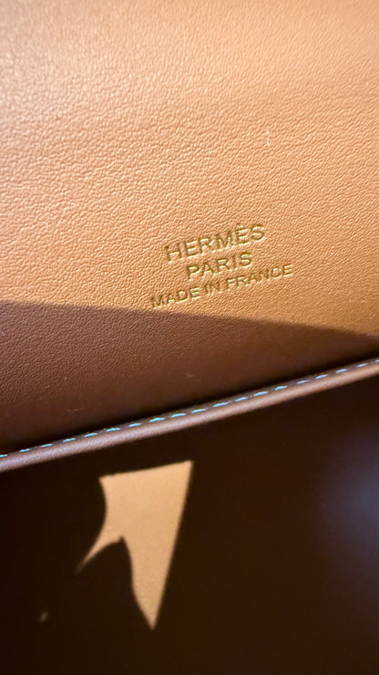Hermes kelly pochette gold Swift W stamp