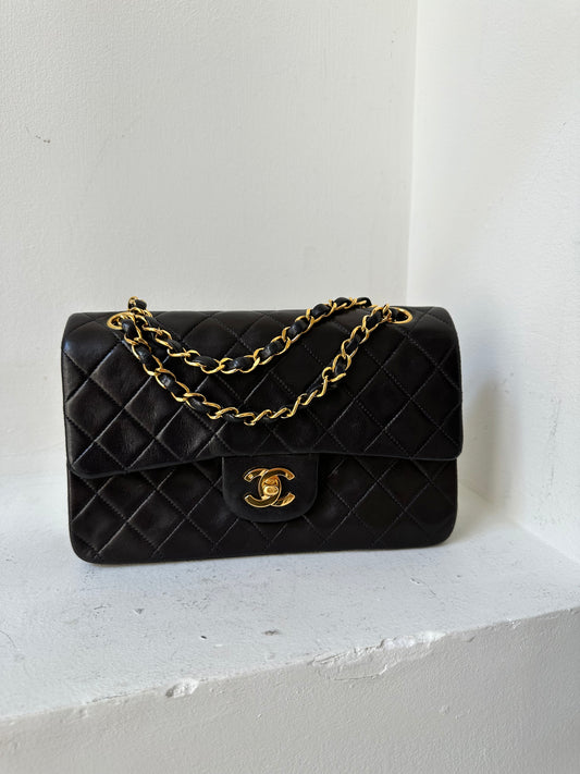 Chanel black small classic flap bag